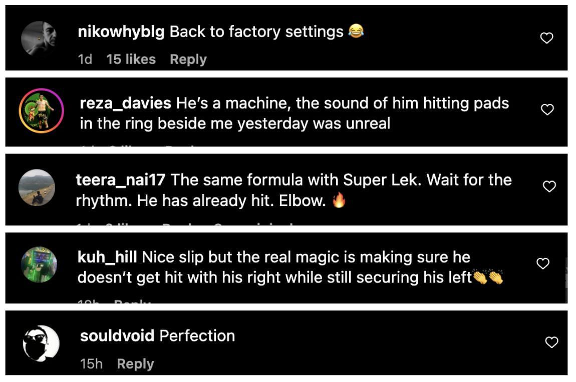 Fan comments from Instagram